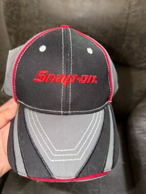 Snap Black and Gray Hat with Red Trim